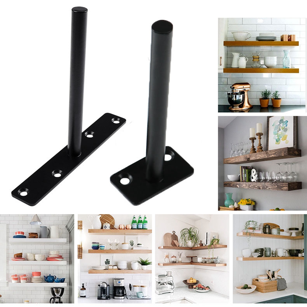Shelf Peg Support - T字型隠しシェルフブラケット、フローティングウォールシェルフサポート、ネジ取り付けプレート、マルチサイズ金属ブラケット