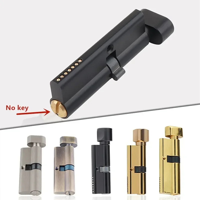 Furniture Hardware Bolts - 屋内無垢材ドア真鍮キーレスロックコア浴室ドアハンドルロックシリンダーキッチンハードウェア家具アクセサリー