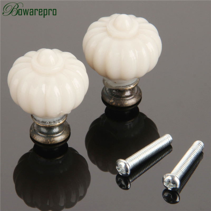 1pcアクリルアイボリーホワイトパンプキン内閣ノブキッチン食 - Furniture Hardware Bolts のレビューと価格
