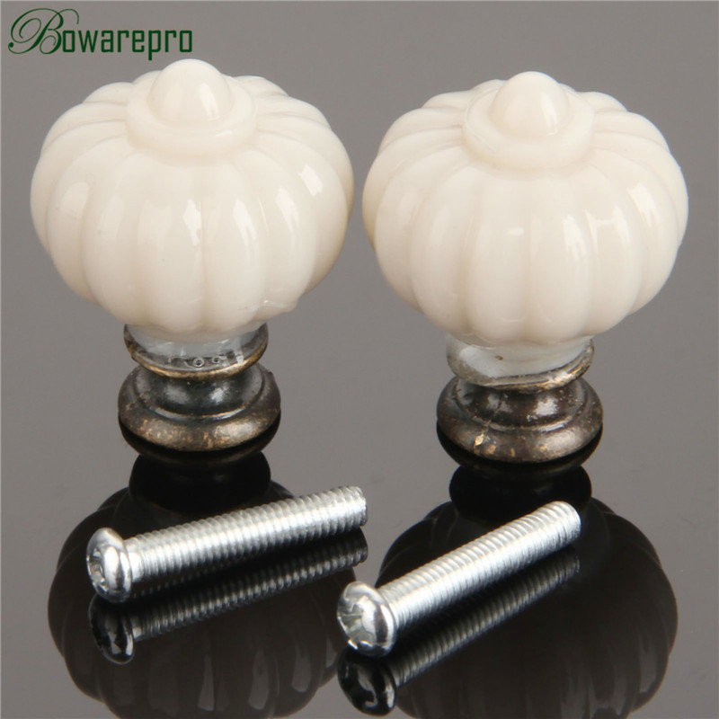 1pcアクリルアイボリーホワイトパンプキン内閣ノブキッチン食 - Furniture Hardware Bolts のレビューと価格