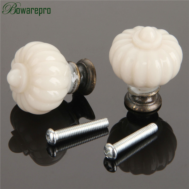 1pcアクリルアイボリーホワイトパンプキン内閣ノブキッチン食 - Furniture Hardware Bolts のレビューと価格
