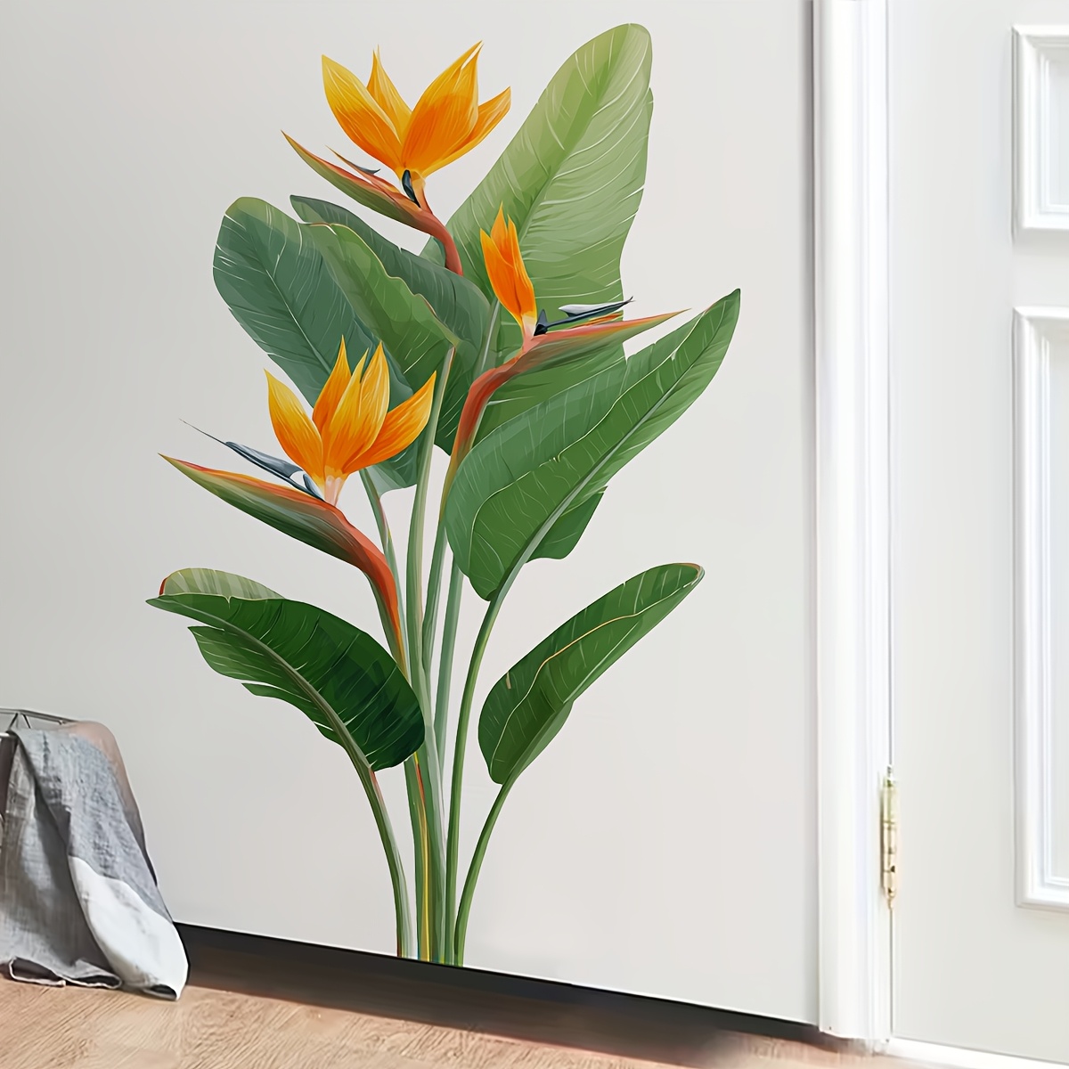 ジャングルリーフウォールステッカー1枚、極楽鳥花植物ステッカ - Furniture Paradise & Hardware Ghaziabad By Owner のレビューと価格