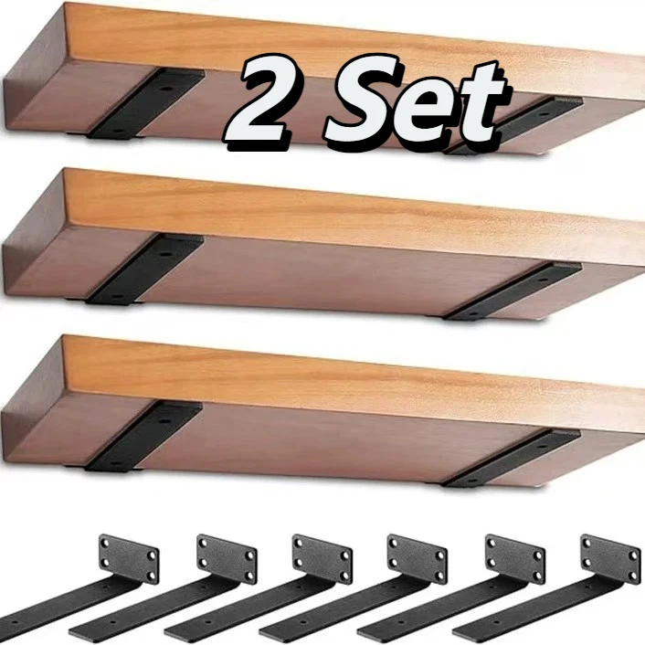 2セットの頑丈なフローティングシェルフブラケット、拡張ネジ付 - Shelf Peg Support のレビューと価格